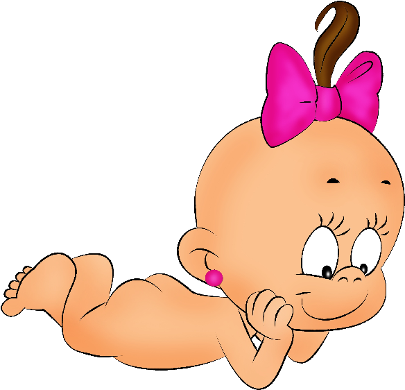 Cute Little Girl Sleep Clipart - Cartoon Baby Girl Crawling - Png Download (600x600), Png Download