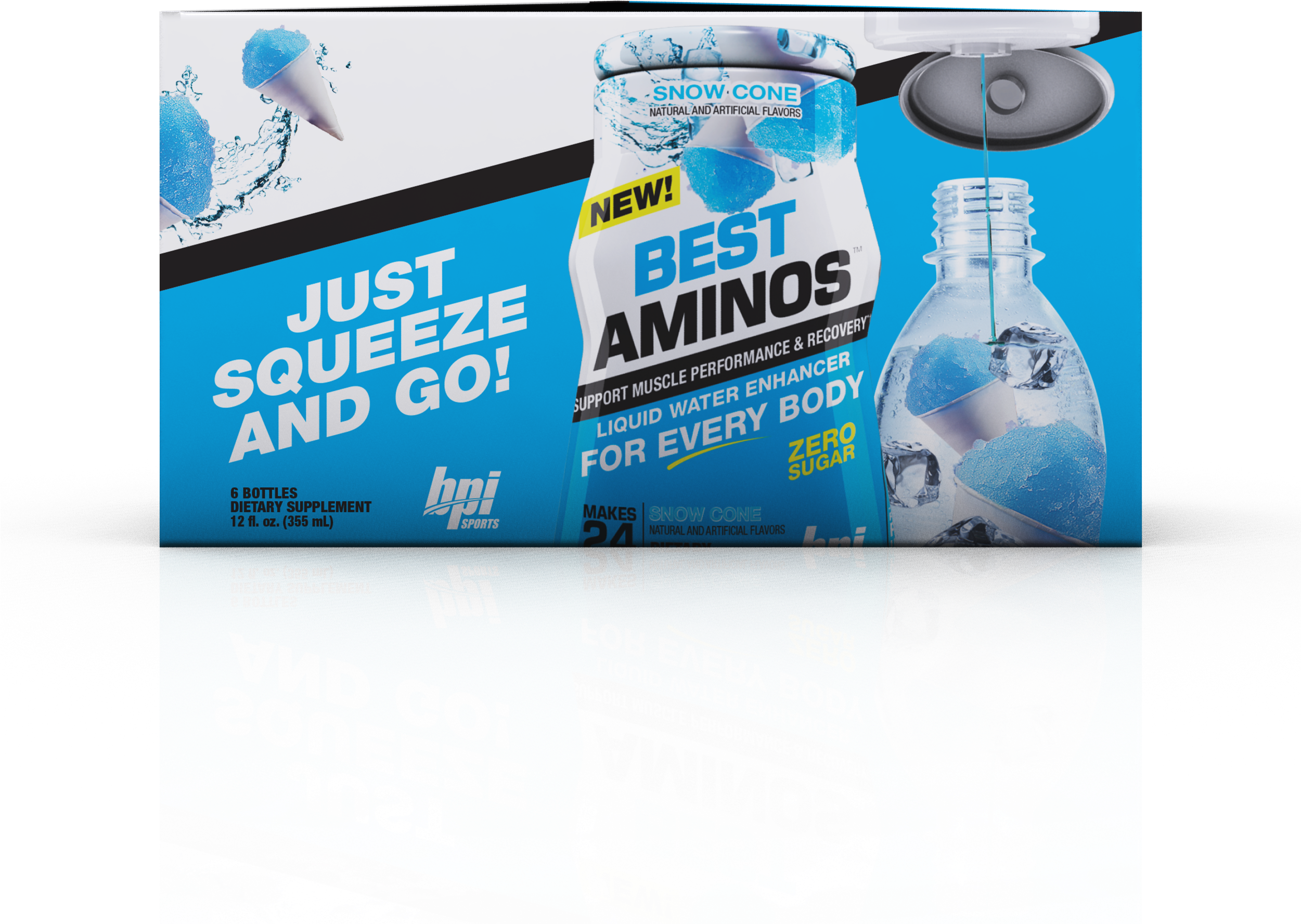 Bpi Sports Best Aminos Liquid Water Enhancer, Snow - Plastic Bottle Clipart (2500x2500), Png Download