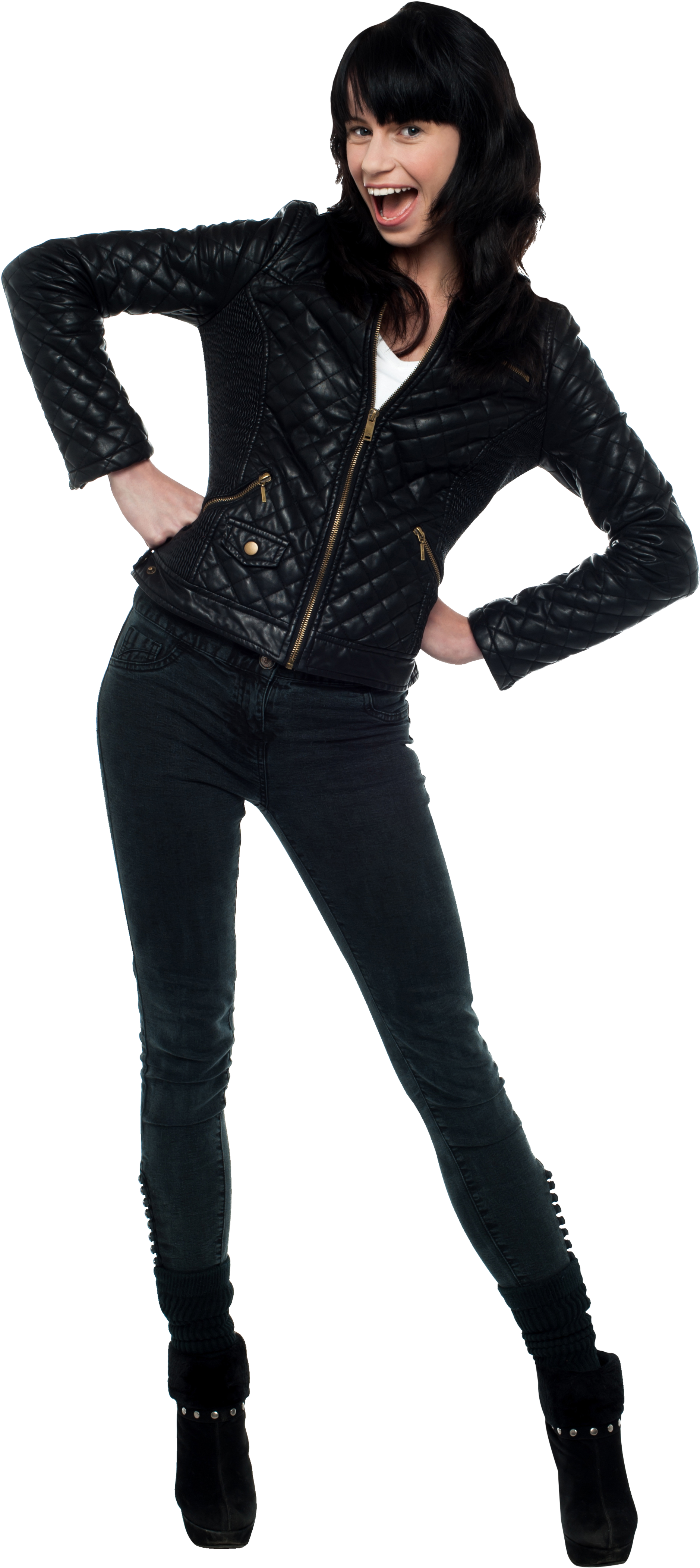Fashion Girl - Girl With Jacket Png Clipart (3200x4809), Png Download