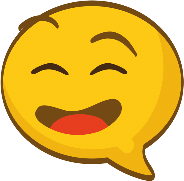 Speech Bubble Shaped Emoji - Emoji Clipart (866x650), Png Download