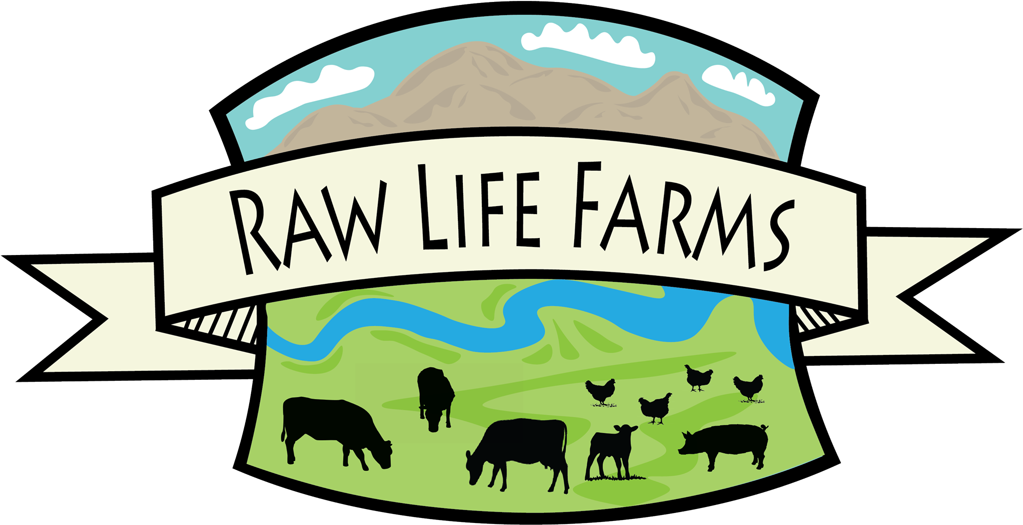 Raw Life Farms Logo Clipart (2048x1240), Png Download