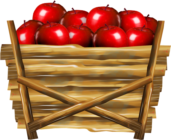 Basket Clipart Apple Tree - Apples In A Basket Clip Art - Png Download (800x681), Png Download