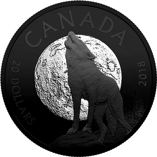 164652 Rev 570 Min - Canada Silver Coin Wolf 2018 Clipart (570x570), Png Download