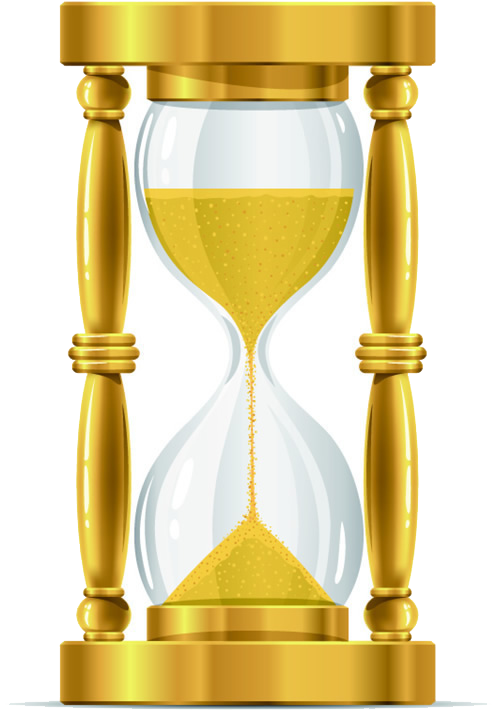 Hourglass Clipart Gold - Golden Sand Clock - Png Download (560x791), Png Download