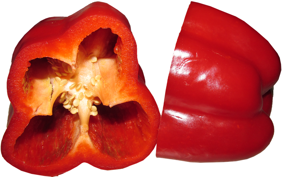 Capsicum, Cut Vegetable, Cooking, Healthy Food Clipart (947x594), Png Download