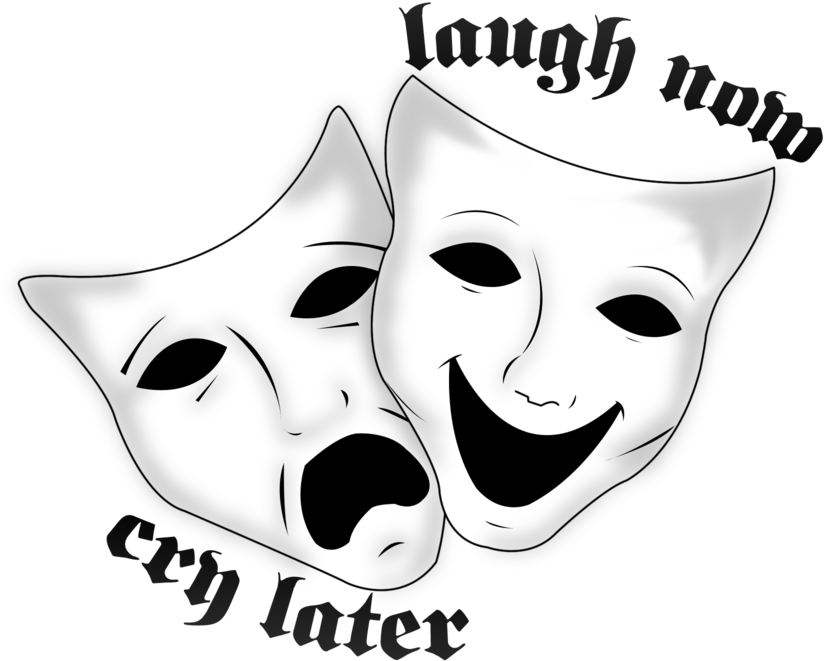 Laugh And Cry Png - Laugh Now Cry Later Symbol Clipart (828x966), Png Download