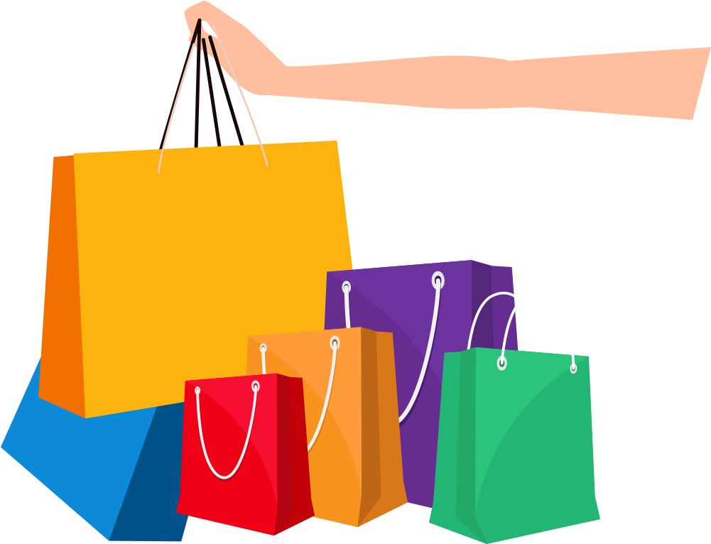 Shopping Bag Png Download Image - Sacolas De Compras Desenho Clipart (1000x1007), Png Download