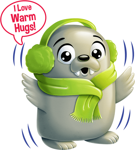 Snuggle N Hug Walrus Illo Brrr Cold 650 - Cartoon Clipart (650x650), Png Download