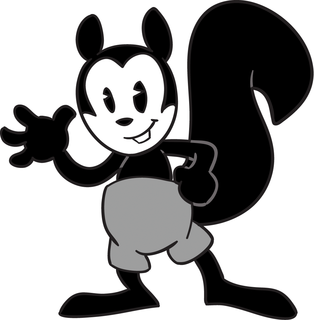 Inkblot Squirrel - Cartoon Clipart (1031x1050), Png Download