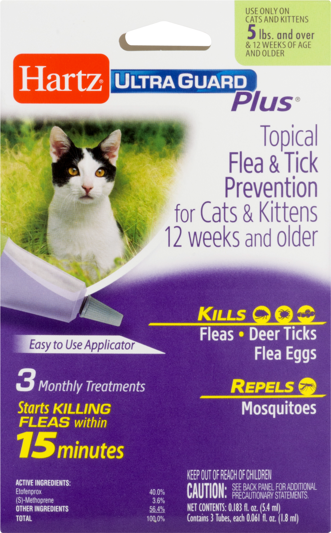 Hartz Ultraguard Plus Topical Flea & Tick Prevention - Domestic Short-haired Cat Clipart (1800x1800), Png Download
