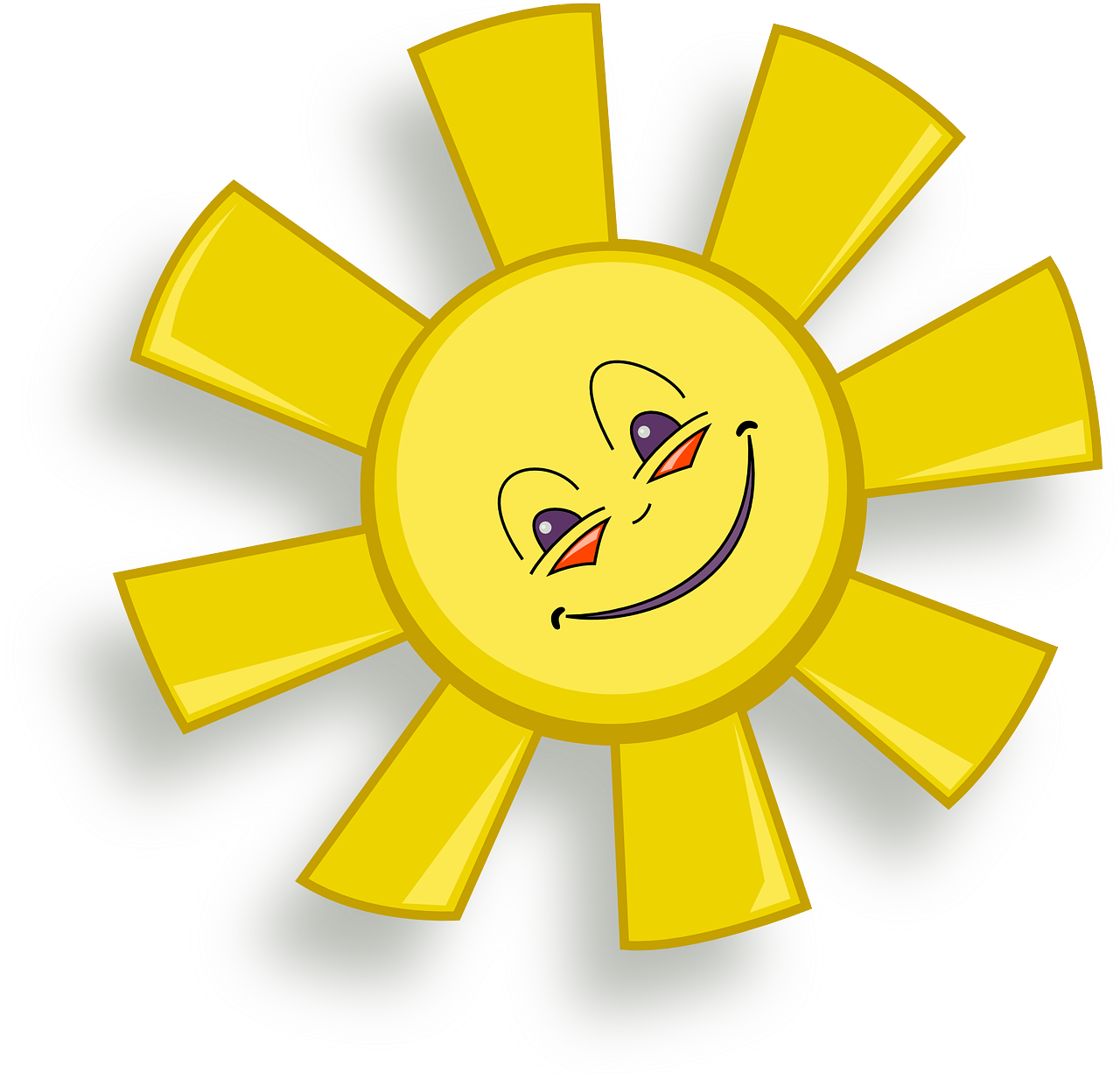 Small - Happy Sun Clipart (600x578), Png Download