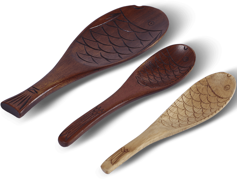 Wind Seasons Solid Wood Tableware Wooden Spoon Fish - Wooden Spoon Clipart (800x800), Png Download