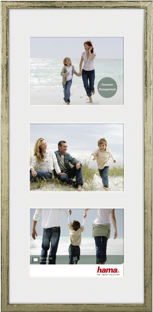 "guilia" Wooden Frame Gallery, Silver, 23 X 45 Cm - Fotolijst 4 Clipart (1100x1100), Png Download