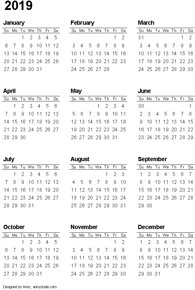 2019 Calendar Png Picture - 2012 Calendar Printable Clipart (700x1000), Png Download