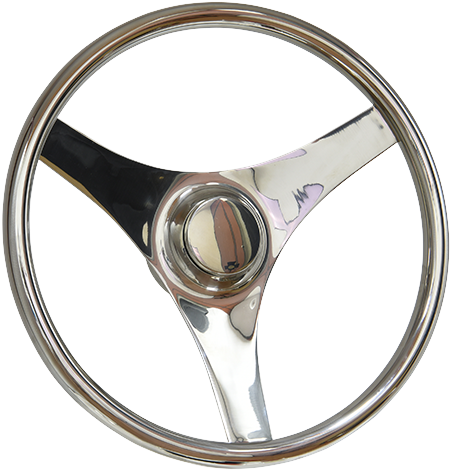 5 Inch Polished Stainless Steel Boat Steering Wheel - Steering Wheel Clipart (600x600), Png Download