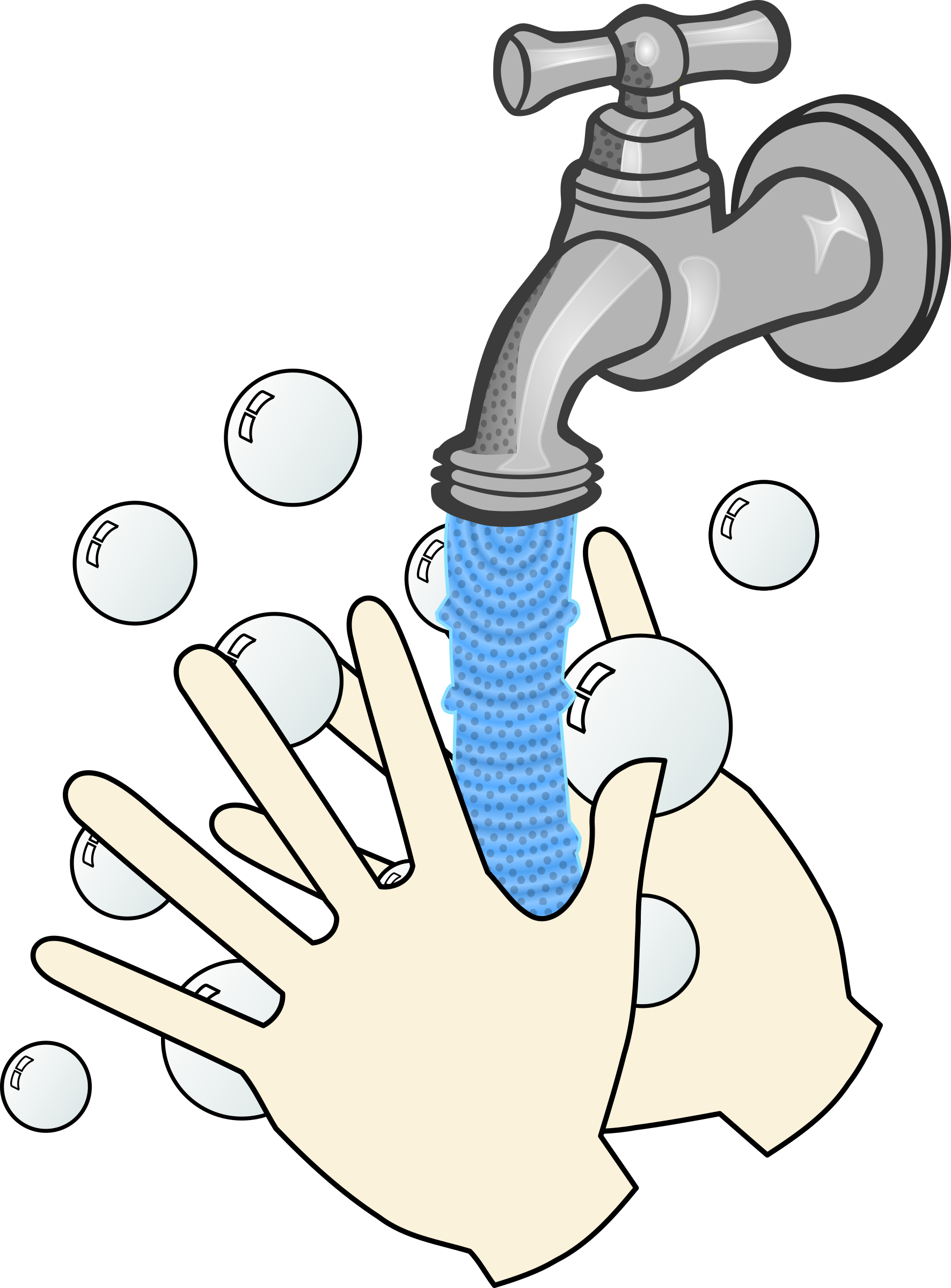 Big Image - Wash Hands With Soap And Water Clipart (1772x2400), Png Download