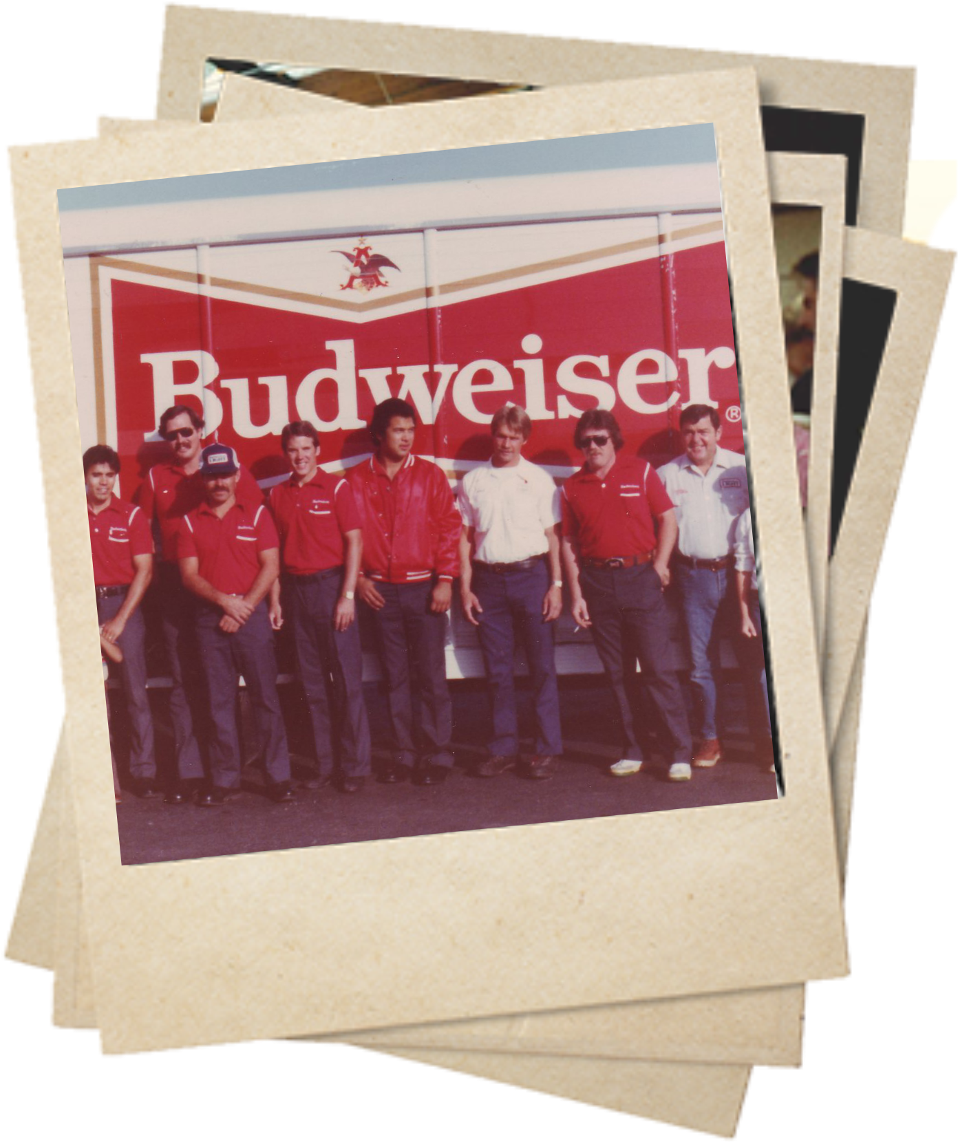 Budweiser 1980s - Polaroid Retro Clipart (1430x1696), Png Download
