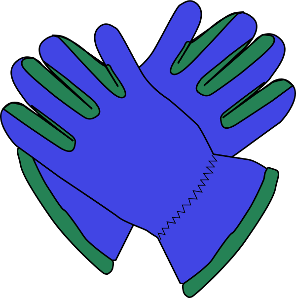Blue Clipart Boxing Glove - Pair Of Gloves Clipart - Png Download (600x604), Png Download