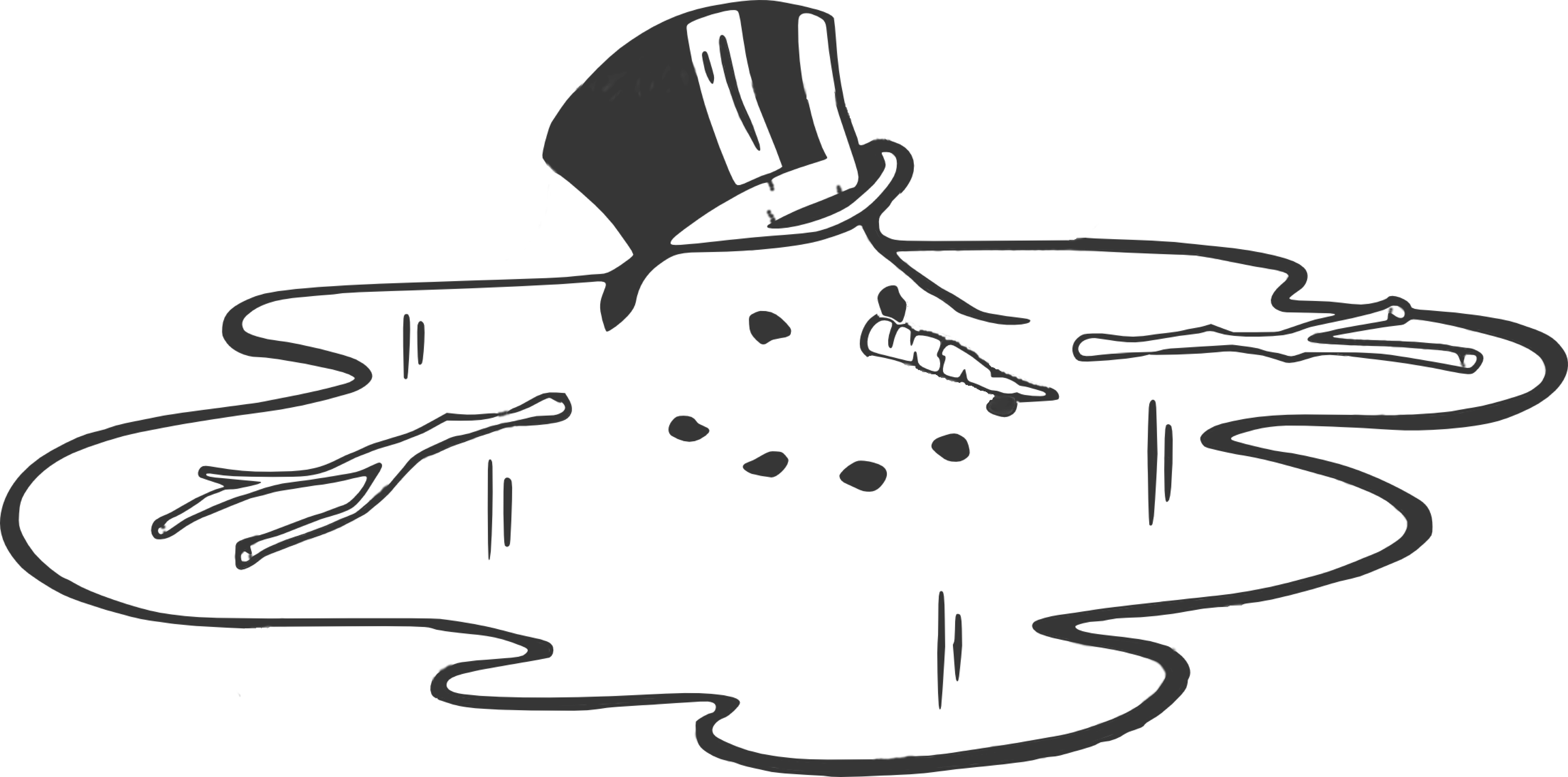 Snowman Black And White Melting Snowman Clipart Black Melted Snowman Black And White Png Download Large Size Png Image Pikpng