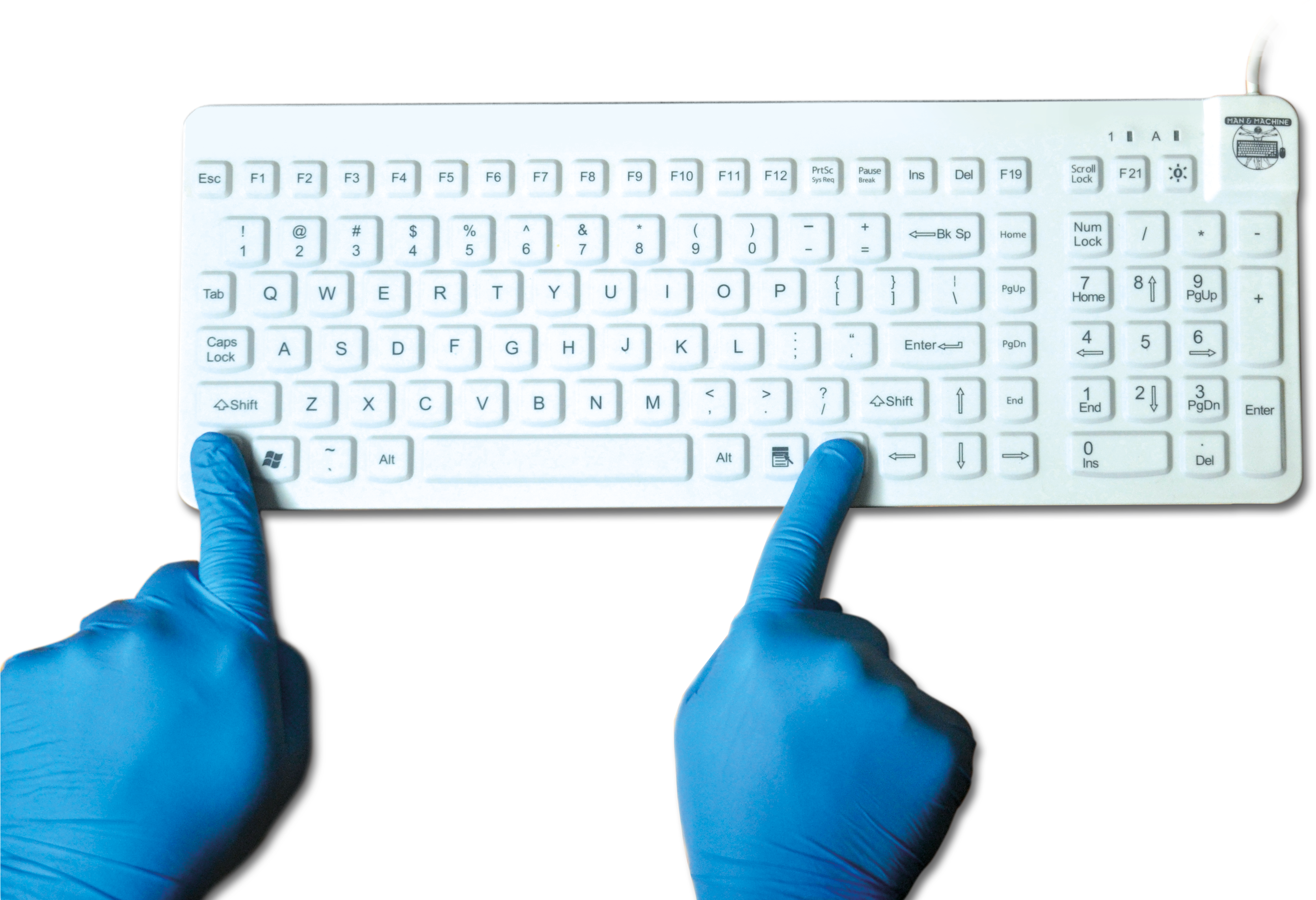 Man Machine Logo Hygienic Waterproof Keyboards Mice - Computer Keyboard Clipart (3584x2283), Png Download