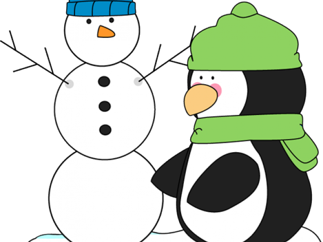 Snowman Clipart Penguin - Free Winter Clip Art - Png Download (640x480), Png Download