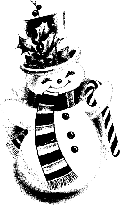 Vintage Snowman Clipart Vintage Snowman Black And White Png Download Large Size Png Image Pikpng