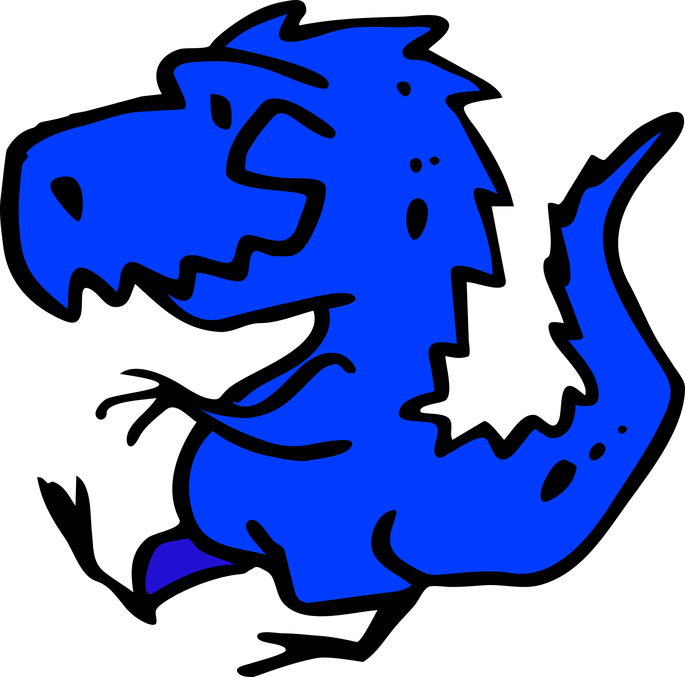 Big Image - Blue Dinosaur Clipart (2400x2371), Png Download