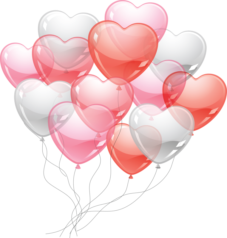 Clip Art - Hearts Balloons Clip Art - Png Download (761x800), Png Download