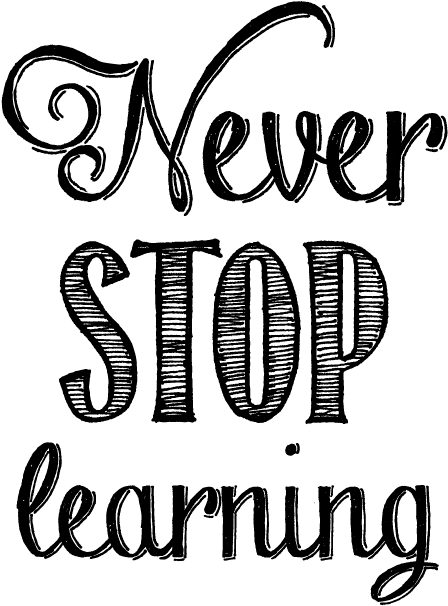 Black-white - Never Stop Learning Png Clipart (595x842), Png Download