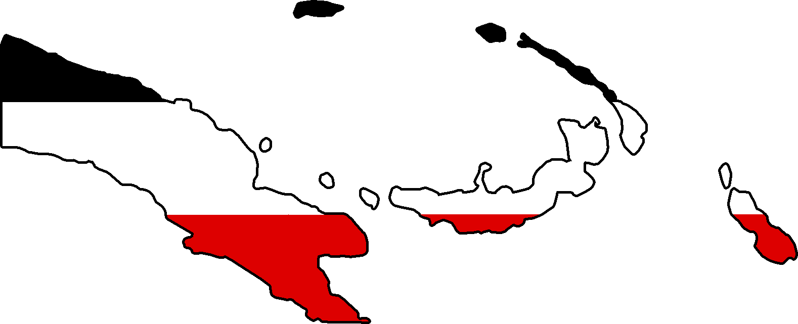 Flag Map Of German New Guinea - German New Guinea Map Clipart (1578x641), Png Download