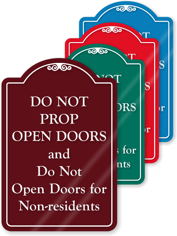 Keep Door Closed Signs Do Not Prop Door Open Signs - Not Flush Feminine Products Sign Clipart (587x784), Png Download