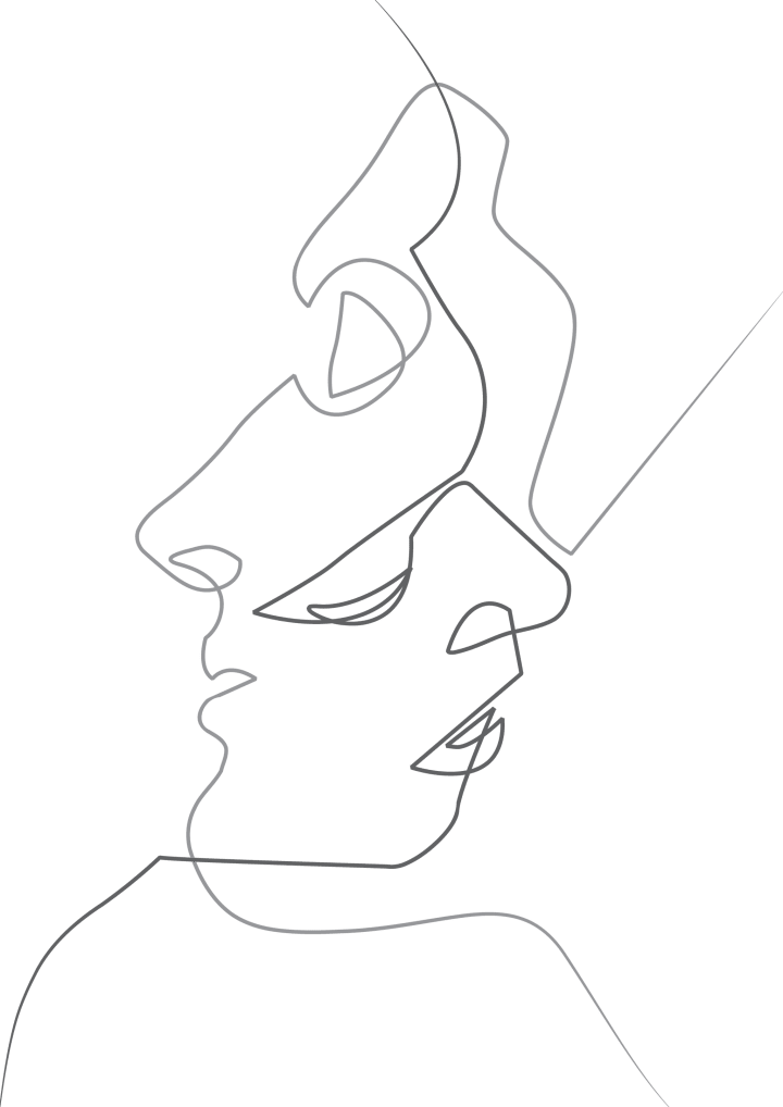 Faces Made Out Of Lines Clipart (720x1018), Png Download