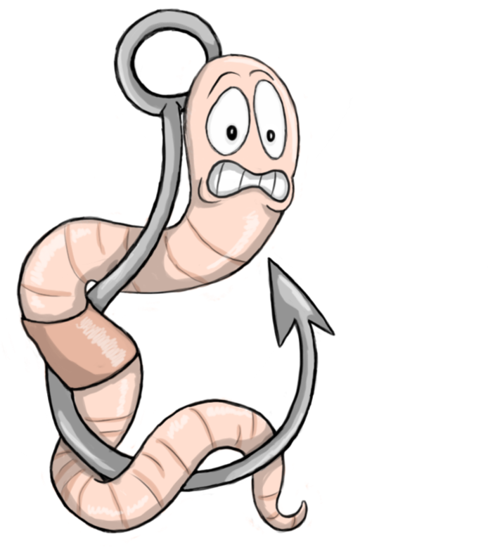 Fish Hook With Png Transparent Library Techflourish - Fish Hook And Worm Clipart (894x894), Png Download