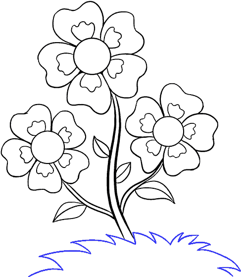 Flower Drawing Png - Cartoon Flower Drawing Png Clipart (678x600), Png Download