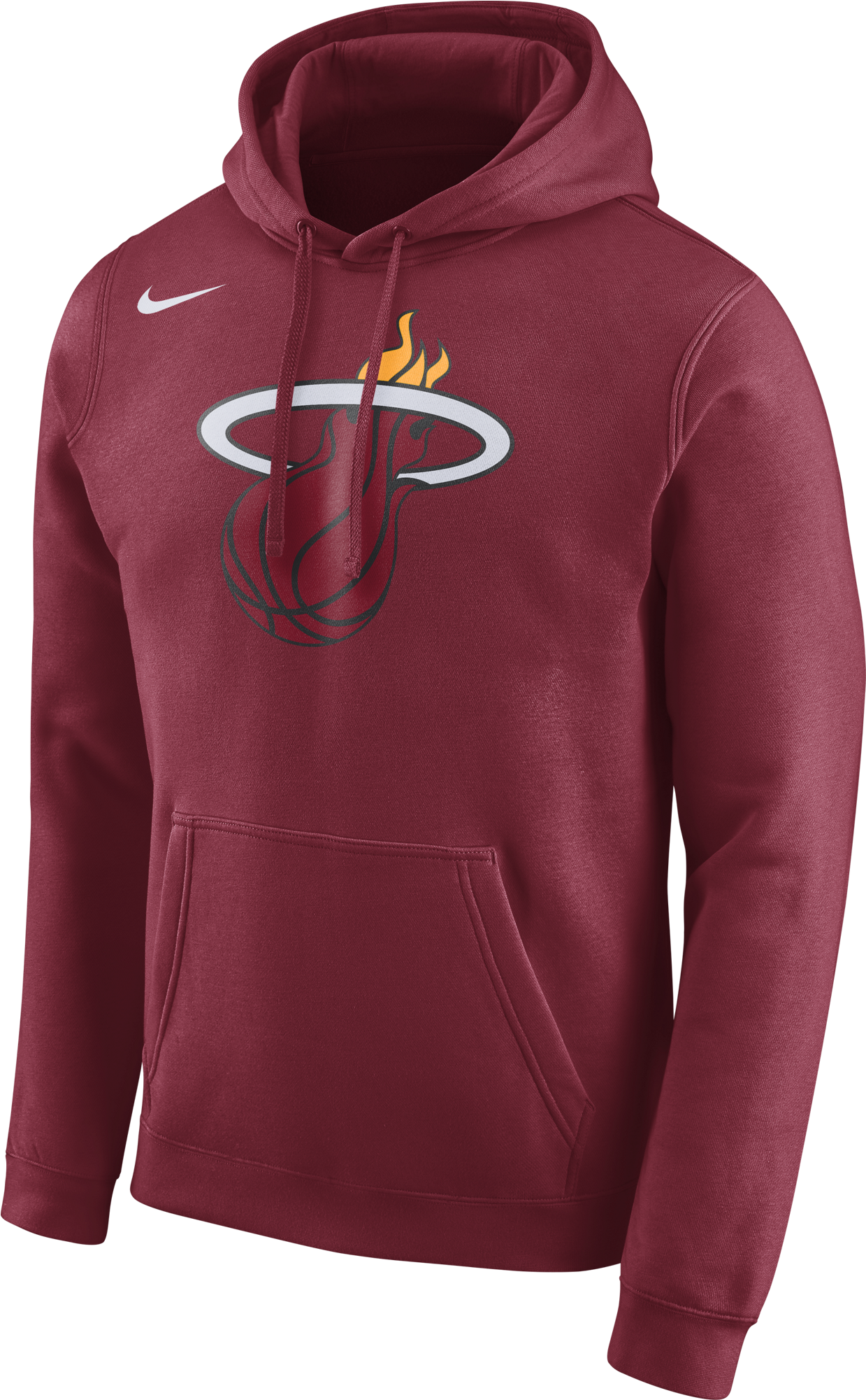 Nike Miami Heat Logo Club Hoodie Red Clipart (1239x2001), Png Download