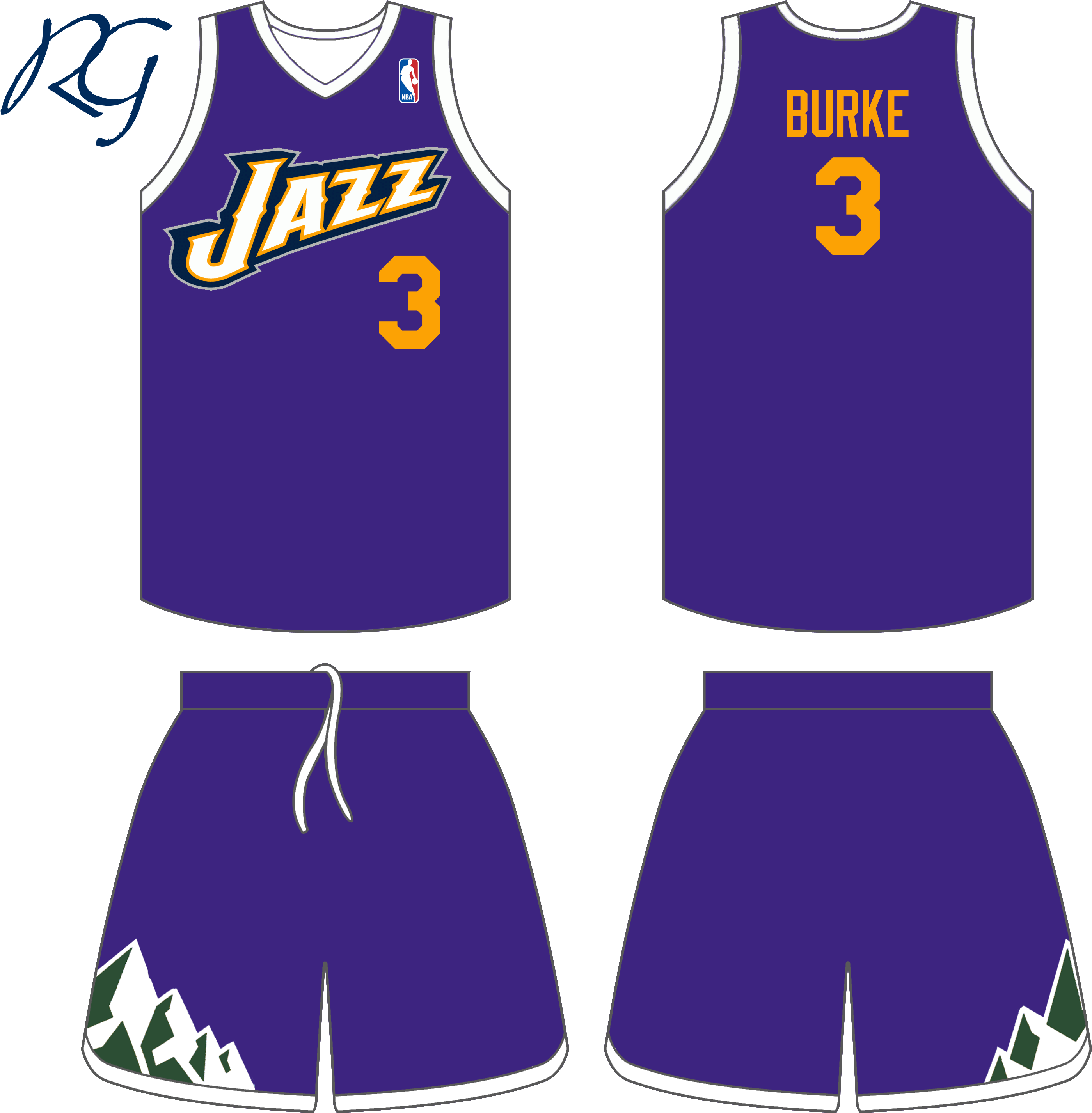 My Concept Idea For Jazz Alternate Uni's - Black Basketball Jersey Template Clipart (3000x3000), Png Download