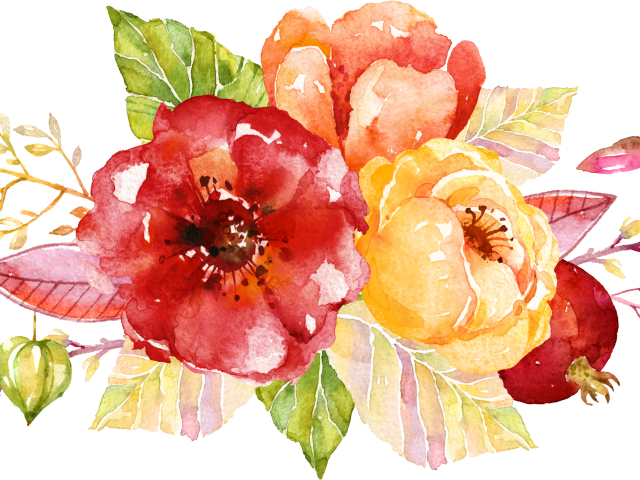 Bouquet Clipart Spring Flower Bouquet - Flower Paint For Invitation - Png Download (640x480), Png Download