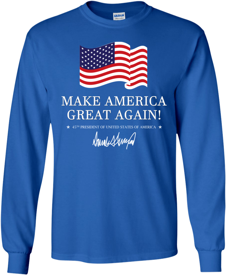 Make America Great Again Trump Long Sleeve T-shirt - Shirt Clipart (1155x1155), Png Download