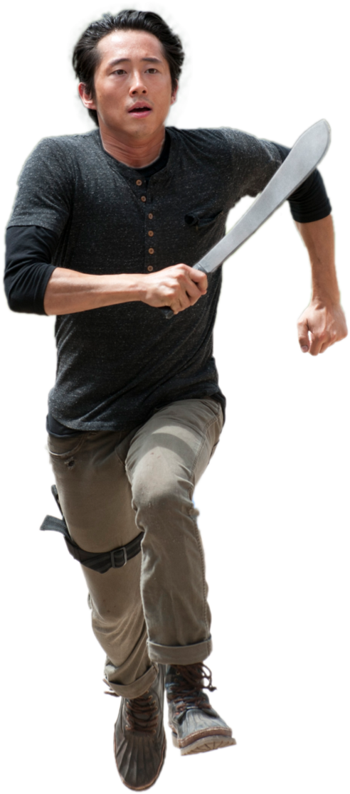 The Walking Dead, Jeffrey Dean, Arte De Personajes, - Steven Yeun Walking Dead Png Clipart (666x1198), Png Download