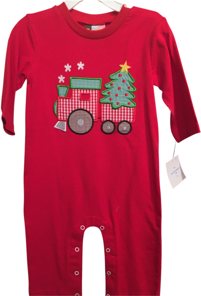Banana Split Boys Christmas Truck Romper - Thomas The Tank Engine Clipart (600x600), Png Download