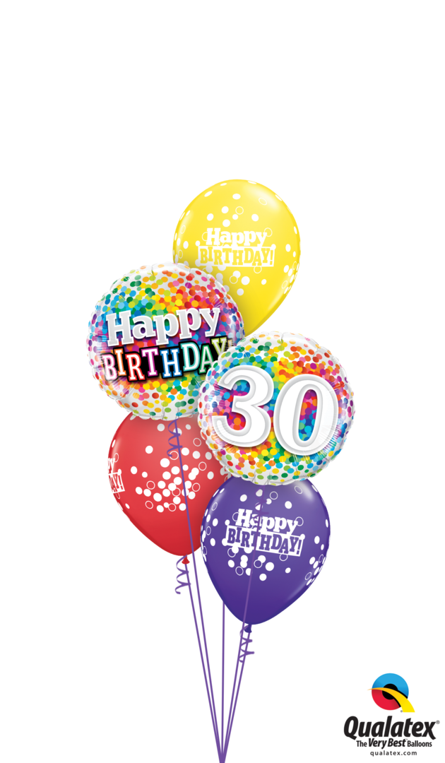 Birthday Confetti Balloon Display - Welcome Home Balloon Png Clipart (630x1080), Png Download