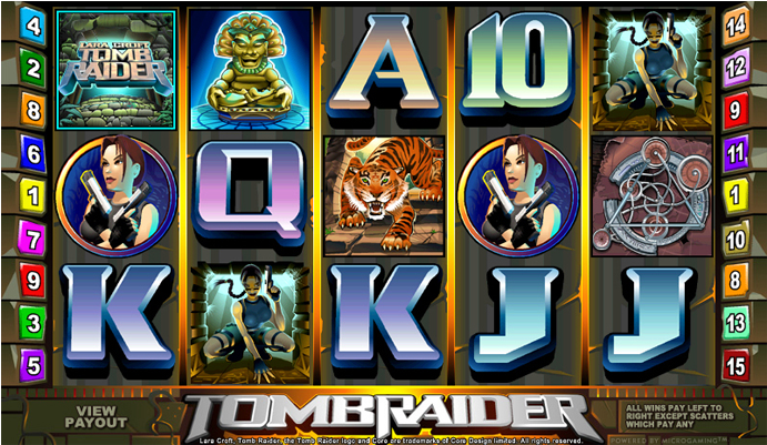 The First Of Tomb Raider Slots Has 5 Reels, 15 Paylines - Jackpot City Casino Slot Games Clipart (800x400), Png Download