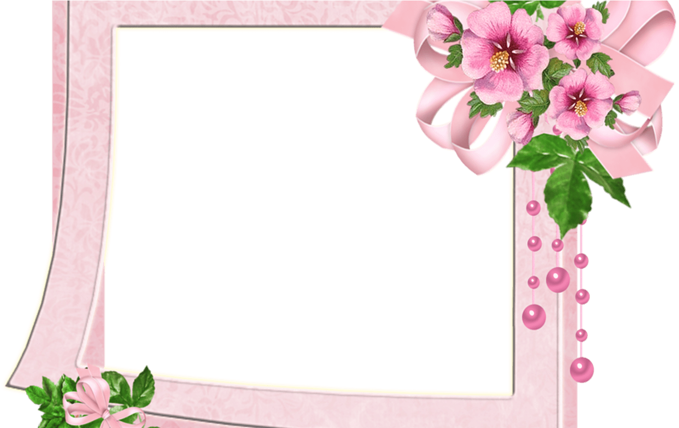 Cute Pink Transparent Photo Frame With Flowers Gallery - Good Morning Thought Sai Baba Clipart (1368x855), Png Download