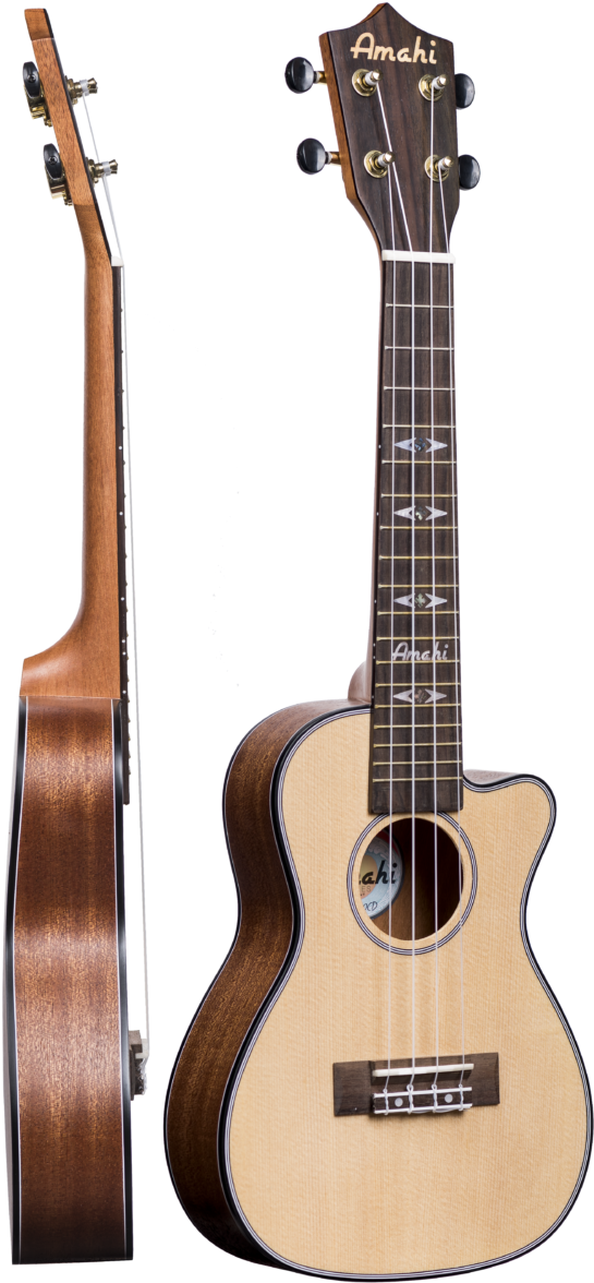 Amahi Uk 220cd Eq Concert Ukulele - Ukulele Clipart (600x1197), Png Download