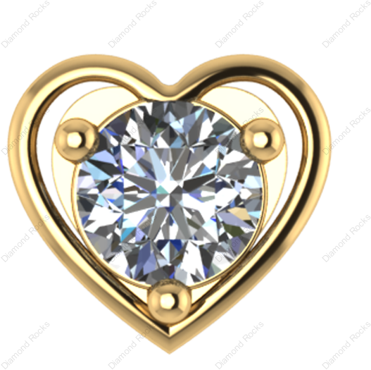 10cts Brilliant Diamond Nose Pin Threaded In 18 K Gold - Diamond Clipart (600x600), Png Download