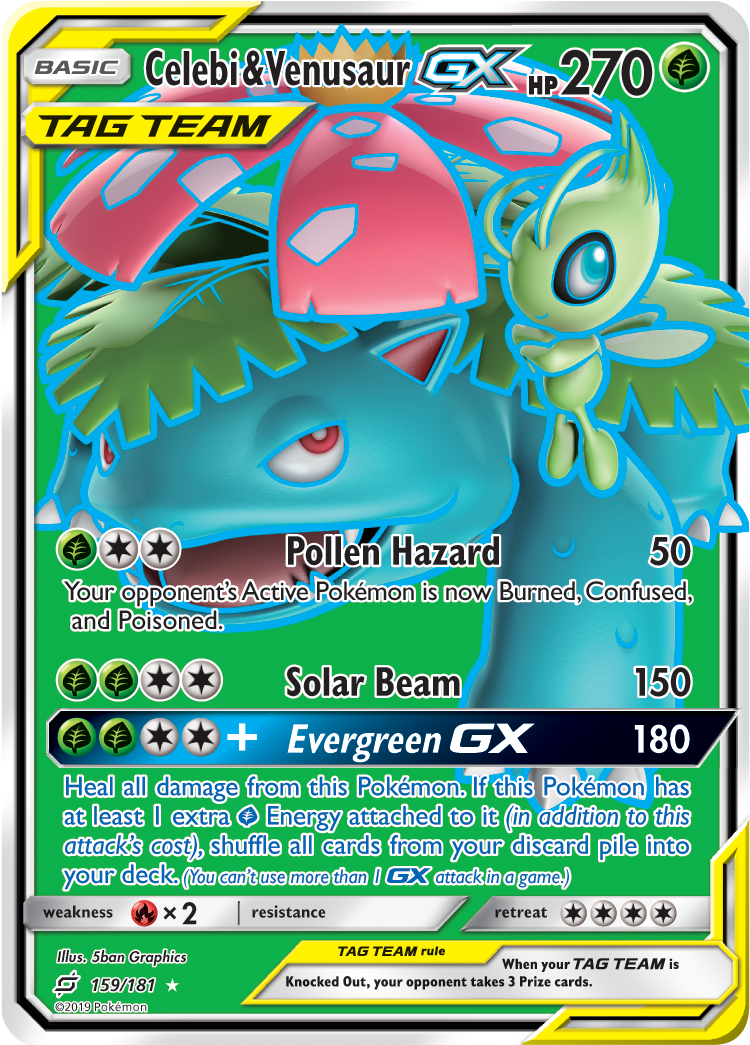 Charizard Pairs With Fire-type Legendary For Powerful - Celebi And Venusaur Tag Team Clipart (819x1114), Png Download