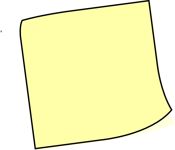 Sticky Note Cartoon Transparent Clipart (600x515), Png Download