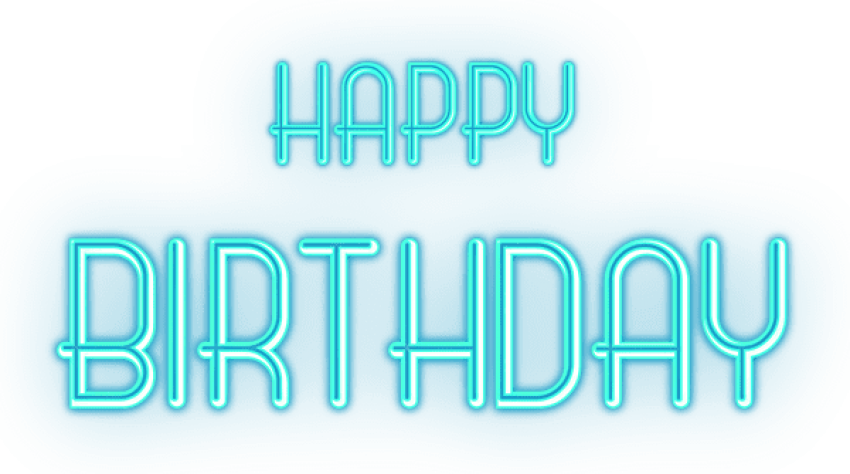 Free Png Download Happy Birthday Glowing Blue Text - Happy Birthday Text Blue Clipart (850x474), Png Download