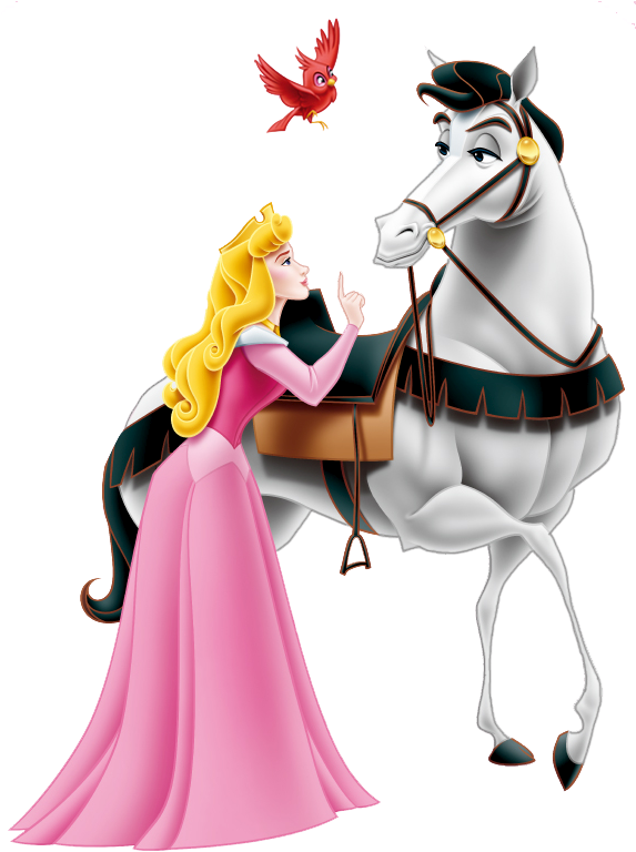 *princess Aurora &amp - Aurora Sleeping Beauty Horse Clipart (572x778), Png Download