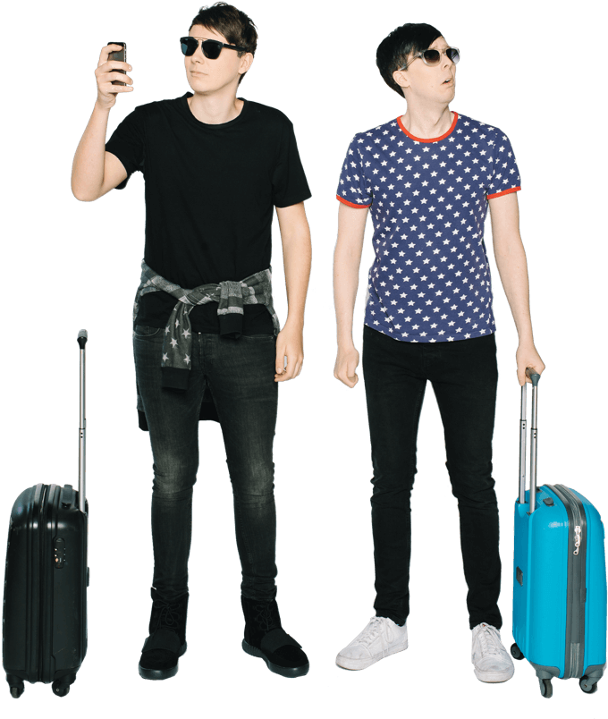Dan And Phil Go Outside - Hand Luggage Clipart (795x885), Png Download